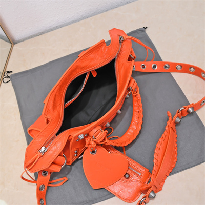 Women’s NEO Cagole XS Handbag In Arena Lambskin Orange Color
