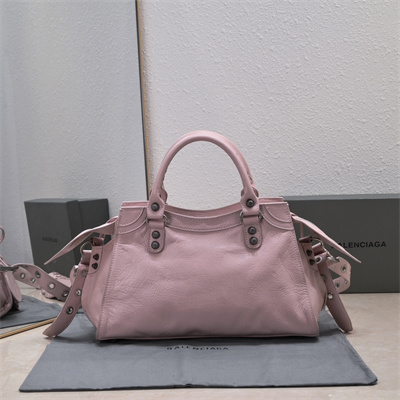 Women’s NEO Cagole City Small Handbag In Arena Lambskin Lt Pink Color