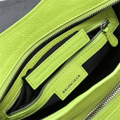 Women’s NEO Cagole City Small Handbag In Arena Lambskin Fluorescent Green Color