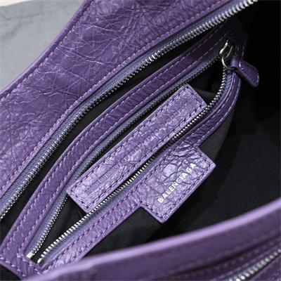 Women’s NEO Cagole City Small Handbag In Arena Lambskin Violet Color