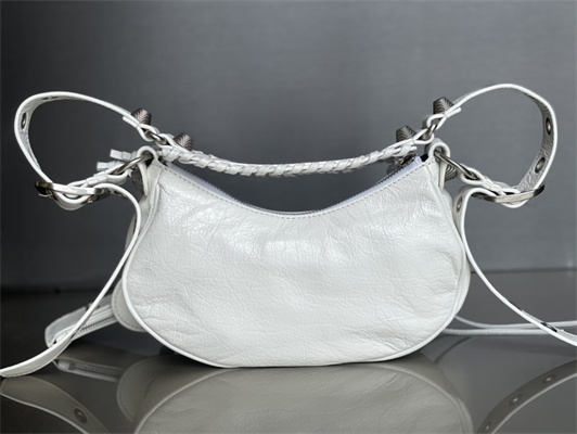 Women’s Le Cagole XS Shoulder Bag In Arena Lambskin White Color