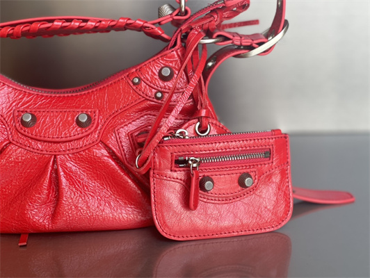Women’s Le Cagole XS Shoulder Bag In Arena Lambskin Red Color