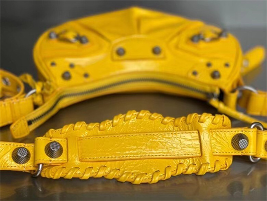 Women’s Le Cagole XS Shoulder Bag In Arena Lambskin Yellow Color