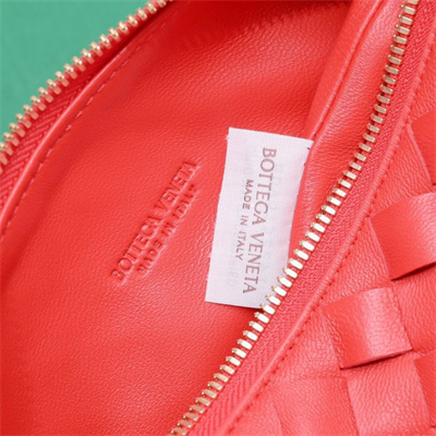 BV Mini Wallace Shoulder Bag In Soft Calfskin Leather Red Color