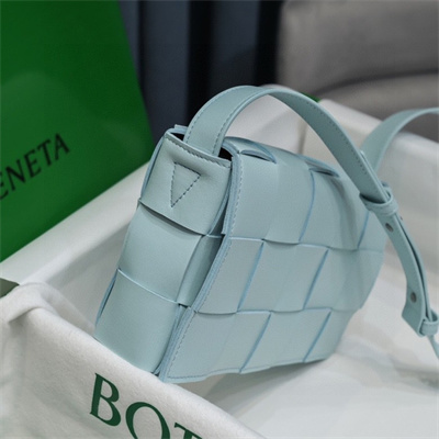 BV Cassette Cross Body Bag In Lambskin Teal Washed Color