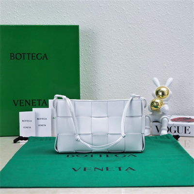 BV Cassette Pouch With Strap In Calfskin White Color