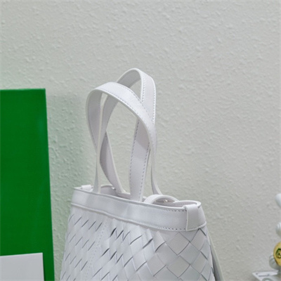 BV Small Flip Flap Tote Bag In Lambskin Leather White Color