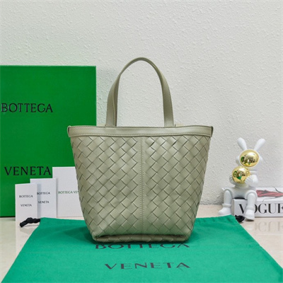 BV Small Flip Flap Tote Bag In Lambskin Leather Travertine Color