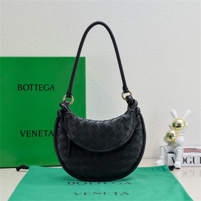 BV Small Gemelli Shoulder Bag In Lambskin Leather Black Color