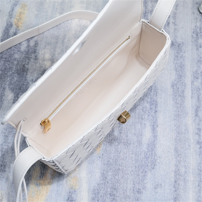 BV Mini Andiamo Shoulder Bag In Lambskin Leather White Color