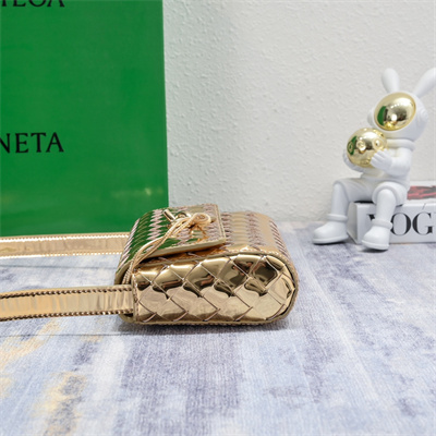 BV Mini Andiamo Shoulder Bag In Lambskin Leather Gold Color