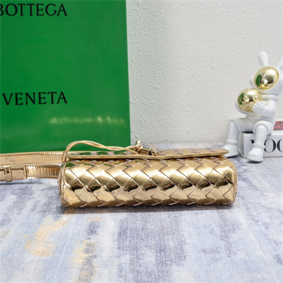 BV Mini Andiamo Shoulder Bag In Lambskin Leather Gold Color