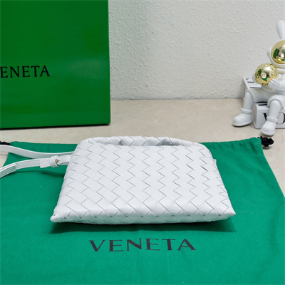 BV Mini Hop Cross Body Bag In Calfskin Leather White Color