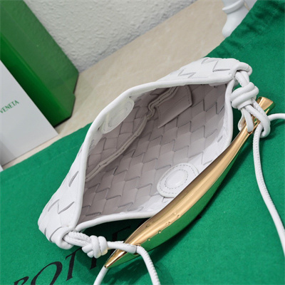 BV Mini Sardine Cross Body Bag In Lambskin White Color