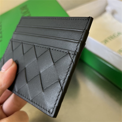 BV Card holder In Calfskin Leather Black