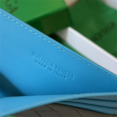 BV Card holder In Calfskin Leather Thunder/Pool