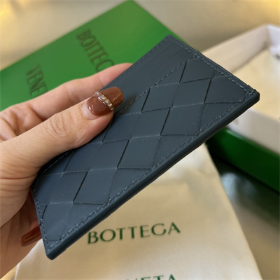 BV Card holder In Calfskin Leather Dk Blue