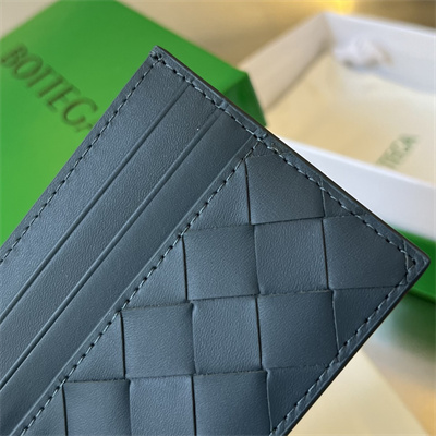 BV Card holder In Calfskin Leather Dk Blue