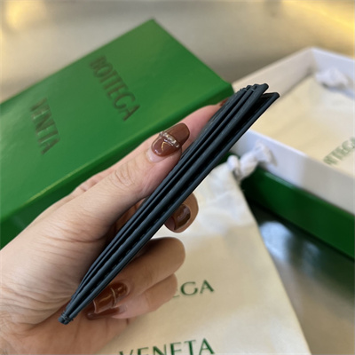 BV Card holder In Calfskin Leather Dk Blue