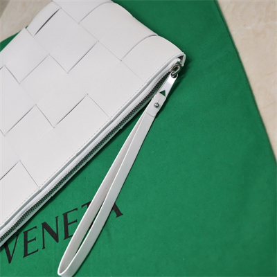 BV Cassette Zipper Pouch In Lambskin Leather White Color 80-8