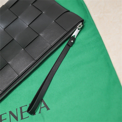 BV Cassette Zipper Pouch In Lambskin Leather Black Color 80-8