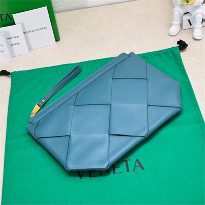 BV Zippy Pouch In Lambskin Leather Blue Color 6689