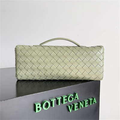 BV Long Clutch Andiamo With Handle In Lambskin Leather Travertine Color