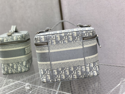 cd travel vanity case D*or oblique jacquard grey