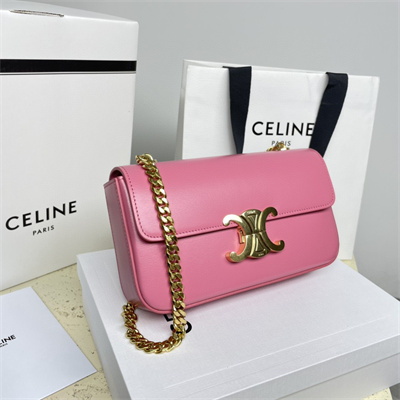 Ce**e chain shoulder bag cuir triomphe in shiny calfskin pink
