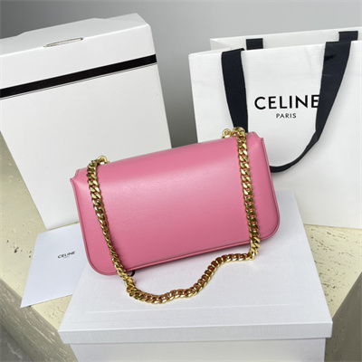 Ce**e chain shoulder bag cuir triomphe in shiny calfskin pink