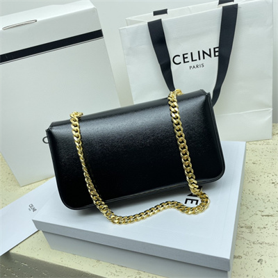Ce**e chain shoulder bag cuir triomphe in shiny calfskin black