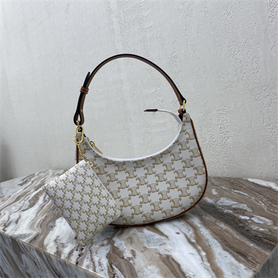 Ce**e ava bag in triomphe canvas and calfskin white