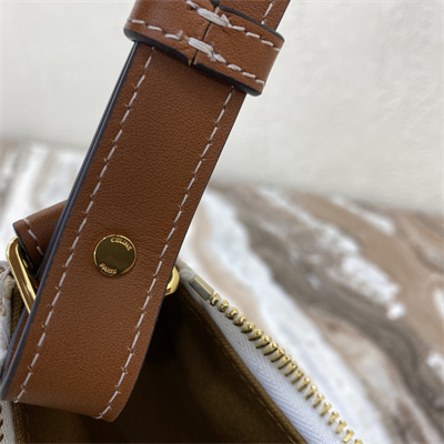 Ce**e ava bag in triomphe canvas and calfskin white