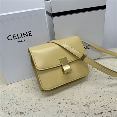 Ce**e teen classic box bag in pollen box calfskin leather