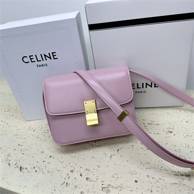 Ce**e teen classic box bag in lilac box calfskin leather
