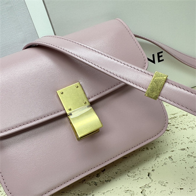 Ce**e teen classic box bag in lilac box calfskin leather