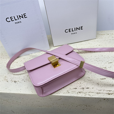 Ce**e teen classic box bag in lilac box calfskin leather