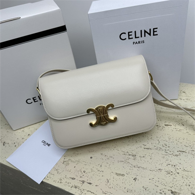 Ce**e classique triomphe bag in shiny calfskin white color