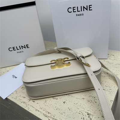 Ce**e classique triomphe bag in shiny calfskin white color
