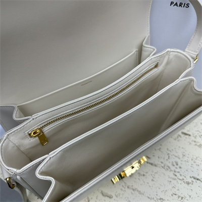 Ce**e classique triomphe bag in shiny calfskin white color