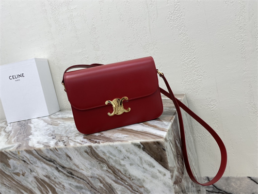 Ce**e classique triomphe bag in shiny calfskin red color