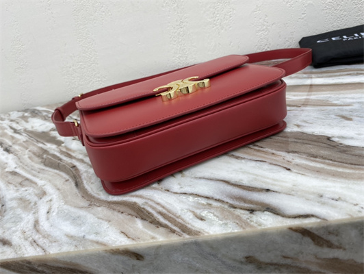 Ce**e classique triomphe bag in shiny calfskin red color