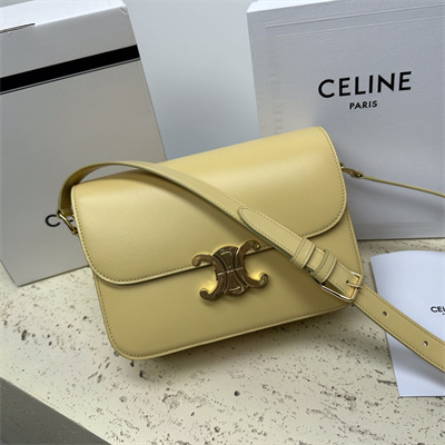Ce**e classique triomphe bag in shiny calfskin pollen color