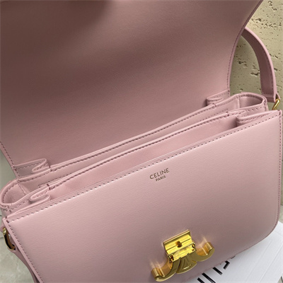 Ce**e classique triomphe bag in shiny calfskin pink color