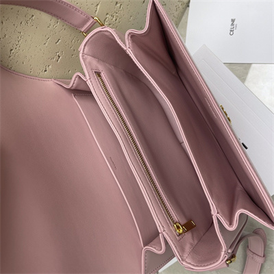 Ce**e classique triomphe bag in shiny calfskin pink color
