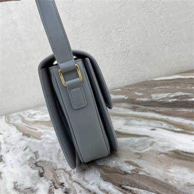 Ce**e classique triomphe bag in shiny calfskin blue color