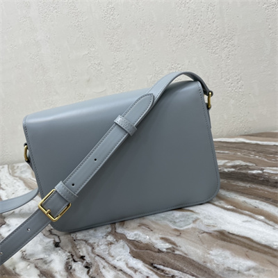 Ce**e classique triomphe bag in shiny calfskin blue color