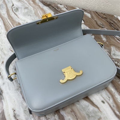 Ce**e classique triomphe bag in shiny calfskin blue color