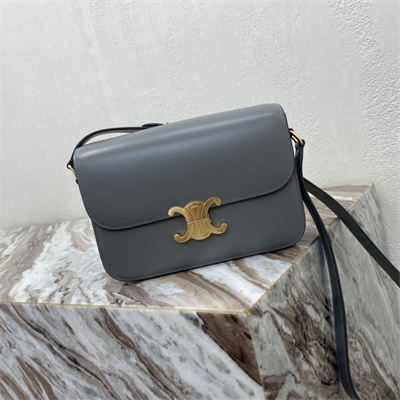 Ce**e classique triomphe bag in shiny calfskin grey color