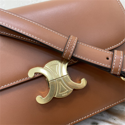 Ce**e classique triomphe bag in shiny calfskin brown color